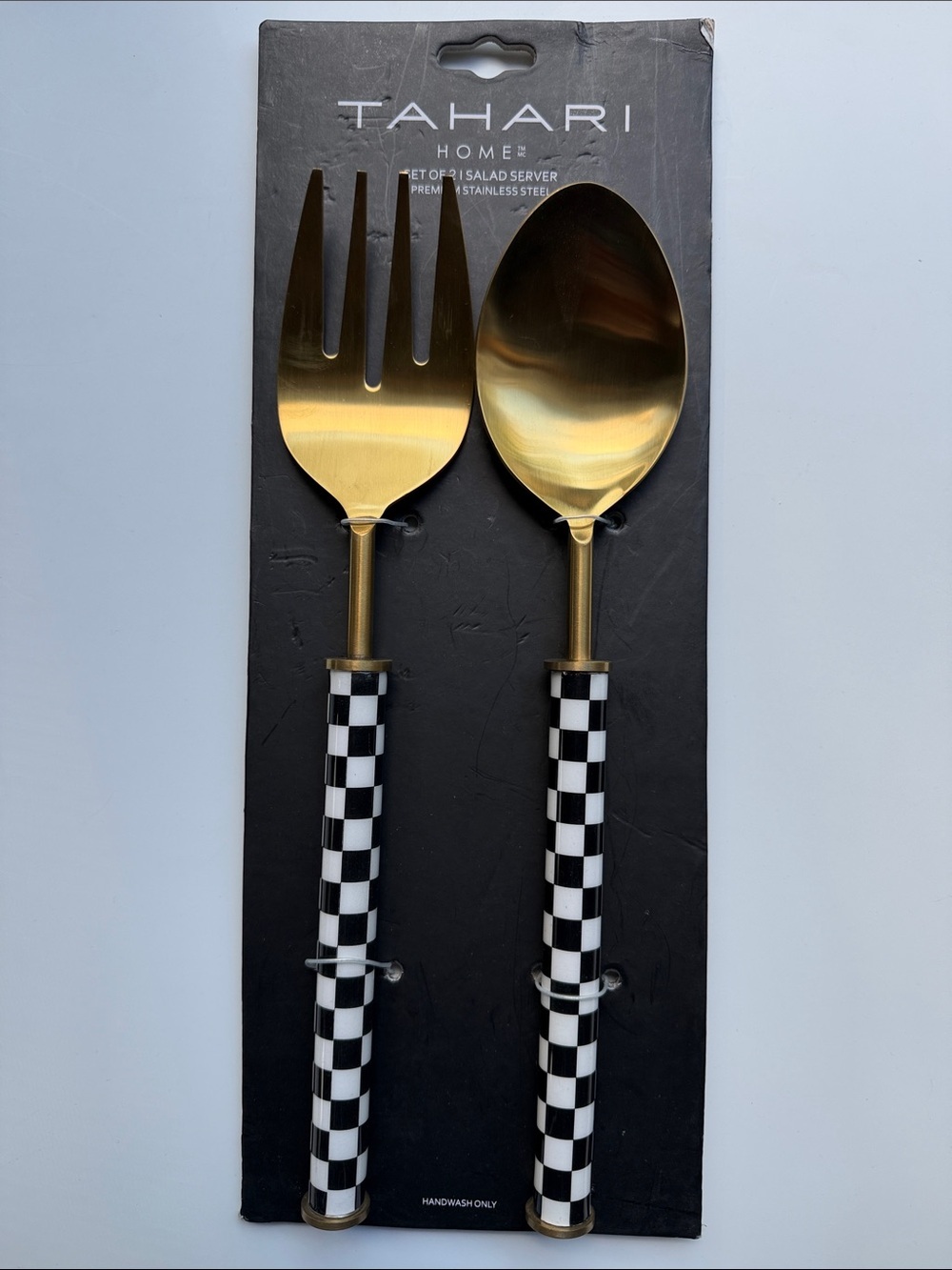 Tahari Home checkered salad servers - Picture 8 of 8